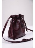 Жіноча сумка-мішечок "Цвіт" винна бордова