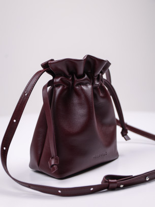 Жіноча сумка-мішечок "Цвіт" винна бордова