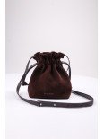 Жіноча сумка-мішечок "Цвіт" коричнева замшева Жіноча сумка-мішечок "Цвіт" коричнева замшева