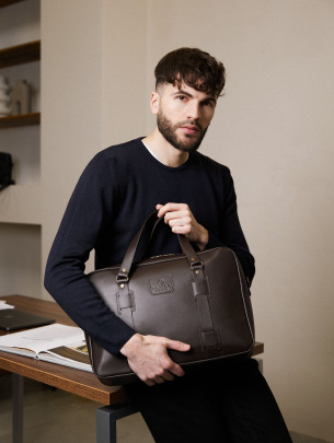 Чоловіча шкіряна сумка "Денвер" у лімітованому коричневому  