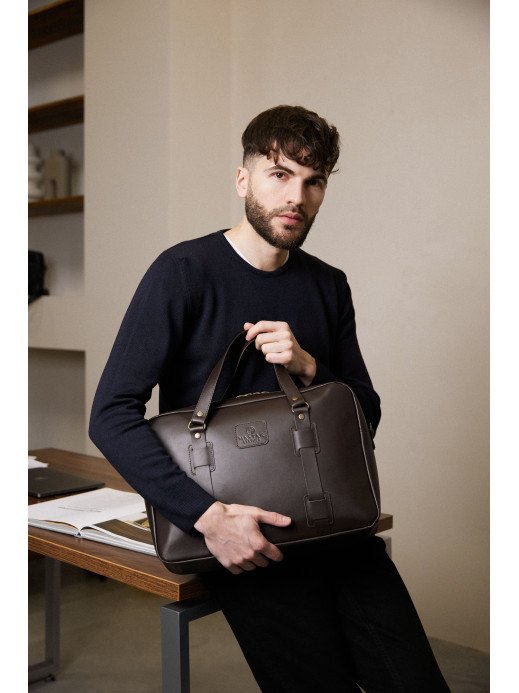 Чоловіча шкіряна сумка "Денвер" у лімітованому коричневому  