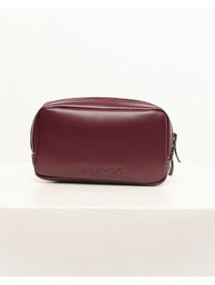 Шкіряна міні-косметичка у лімітованому бордовому