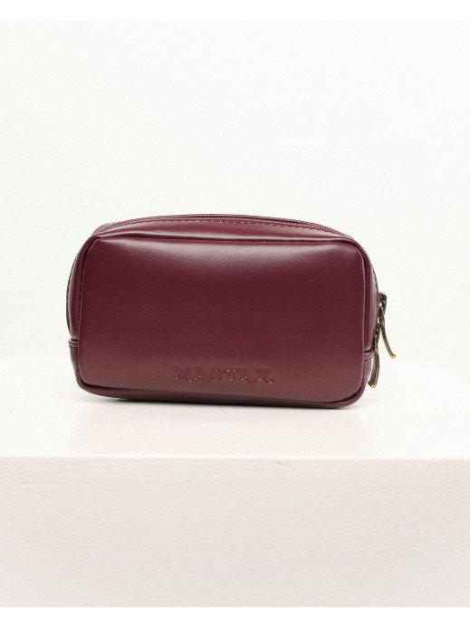 Шкіряна міні-косметичка у лімітованому бордовому Шкіряна міні-косметичка у лімітованому бордовому