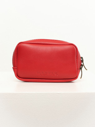 Шкіряна міні-косметичка у лімітованому червоному 