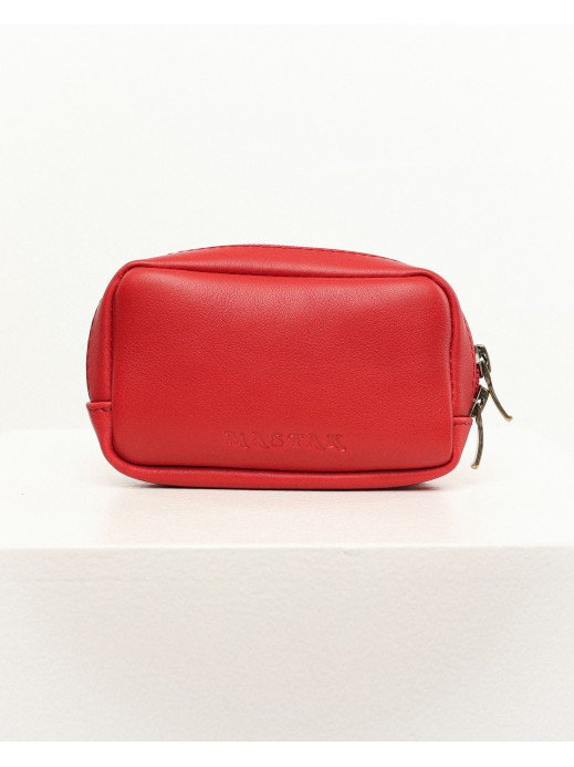 Шкіряна міні-косметичка у лімітованому червоному Шкіряна міні-косметичка у лімітованому червоному