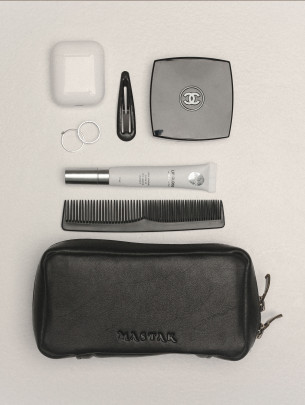 Шкіряний чохол для окулярів|органайзер у лімітованому чорному 