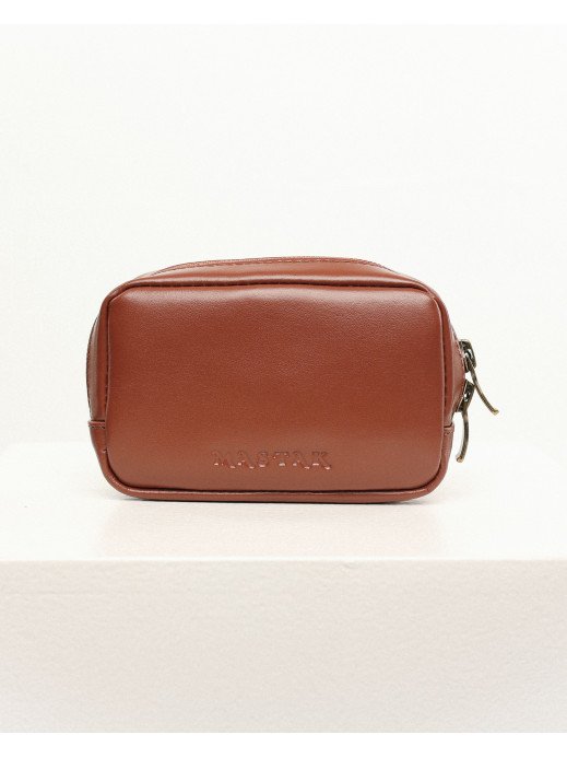 Шкіряна міні-косметичка у лімітованому коньячному Шкіряна міні-косметичка у лімітованому коньячному