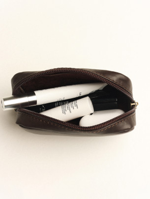 Шкіряна міні-косметичка у лімітованому коричневому Шкіряна міні-косметичка у лімітованому коричневому