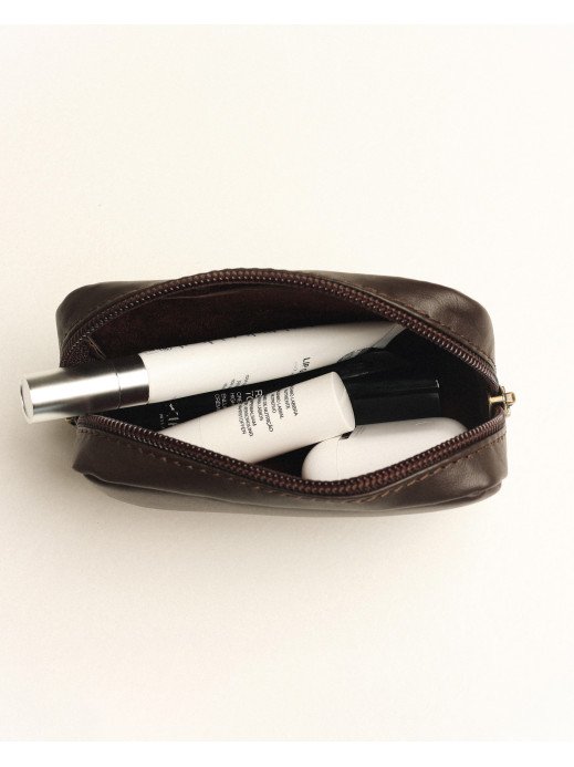 Шкіряна міні-косметичка у лімітованому коричневому Шкіряна міні-косметичка у лімітованому коричневому