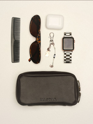 Шкіряний чохол для окулярів|органайзер у лімітованому коричневому