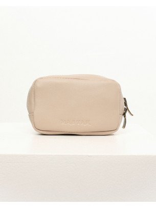 Шкіряна міні-косметичка у лімітованому молочному