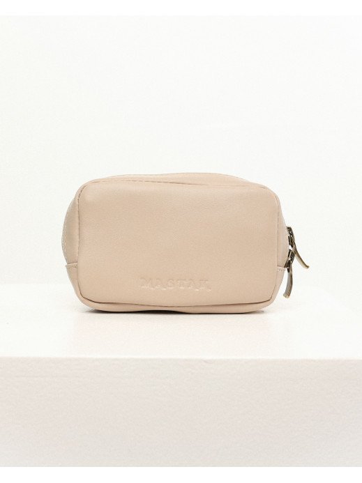 Шкіряна міні-косметичка у лімітованому молочному Шкіряна міні-косметичка у лімітованому молочному