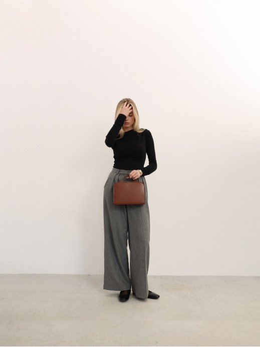 "Прага" жіноча коньячна шкіряна сумка