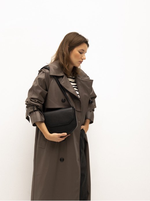 "Кіото" чорна шкіряна жіноча сумка