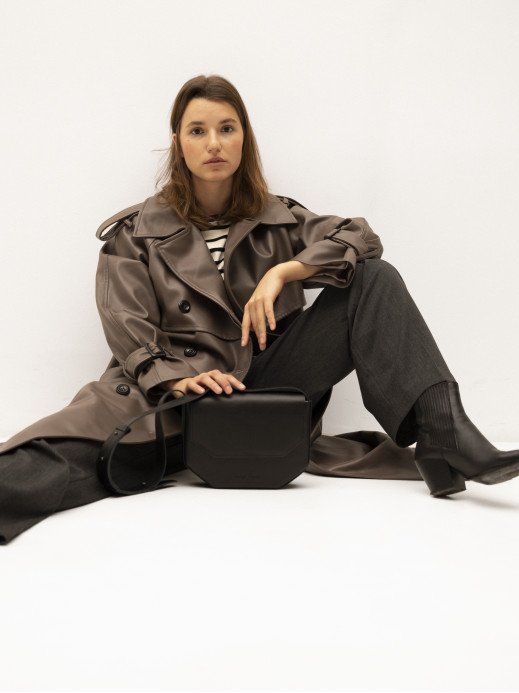 "Кіото" чорна шкіряна жіноча сумка