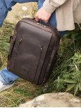 Чоловічий шкіряний рюкзак "Бремен" у вінтажному коричневому Чоловічий шкіряний рюкзак "Бремен" у вінтажному коричневому