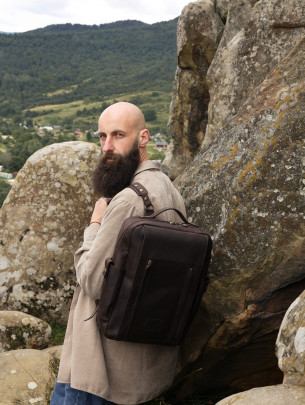 Чоловічий шкіряний рюкзак "Бремен" у вінтажному коричневому