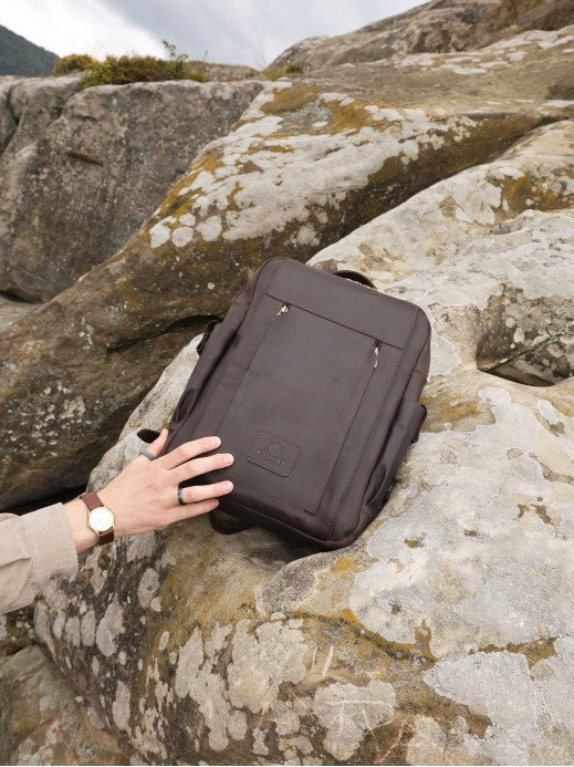 Чоловічий шкіряний рюкзак "Бремен" у вінтажному коричневому Чоловічий шкіряний рюкзак "Бремен" у вінтажному коричневому