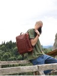 Чоловічий шкіряний рюкзак "Бремен" у вінтажному коньячному