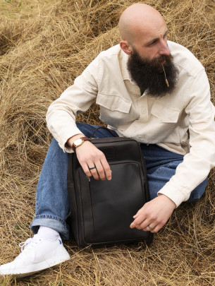 Чоловічий шкіряний рюкзак "Осло" у вінтажному коричневому