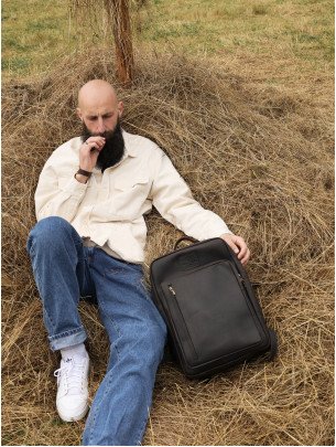 Чоловічий шкіряний рюкзак "Осло" у вінтажному коричневому