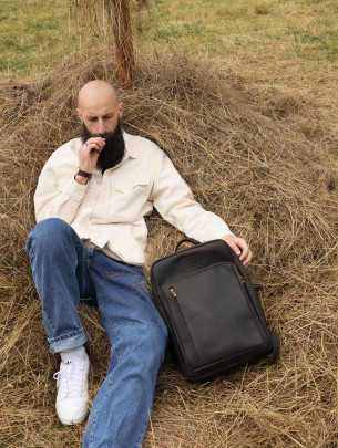 Чоловічий шкіряний рюкзак "Осло" у вінтажному коричневому