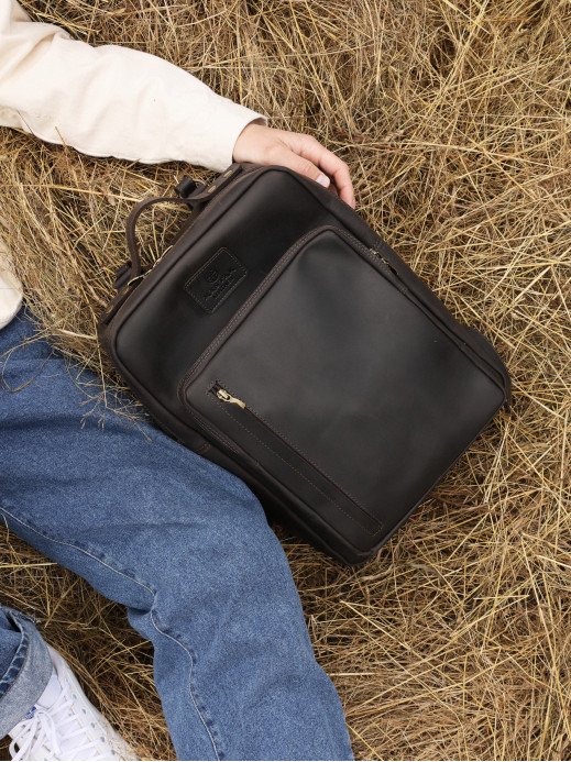 Чоловічий шкіряний рюкзак "Осло" у вінтажному коричневому Чоловічий шкіряний рюкзак "Осло" у вінтажному коричневому