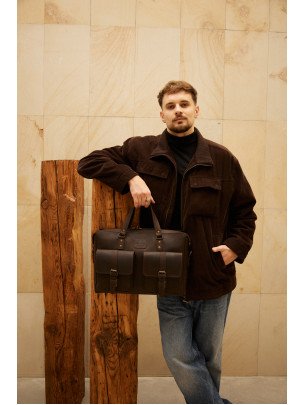 Чоловіча шкіряна сумка "Берлін" у вінтажному коричневому 