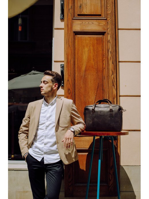 Чоловіча шкіряна сумка "Денвер" у вінтажному коричневому Чоловіча шкіряна сумка "Денвер" у вінтажному коричневому