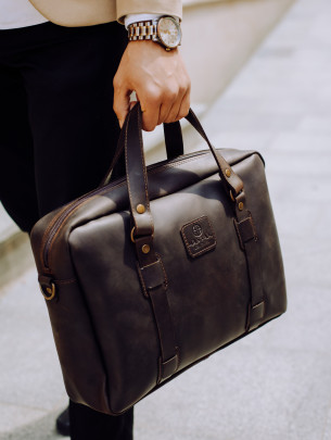 Чоловіча шкіряна сумка "Денвер" у вінтажному коричневому 
