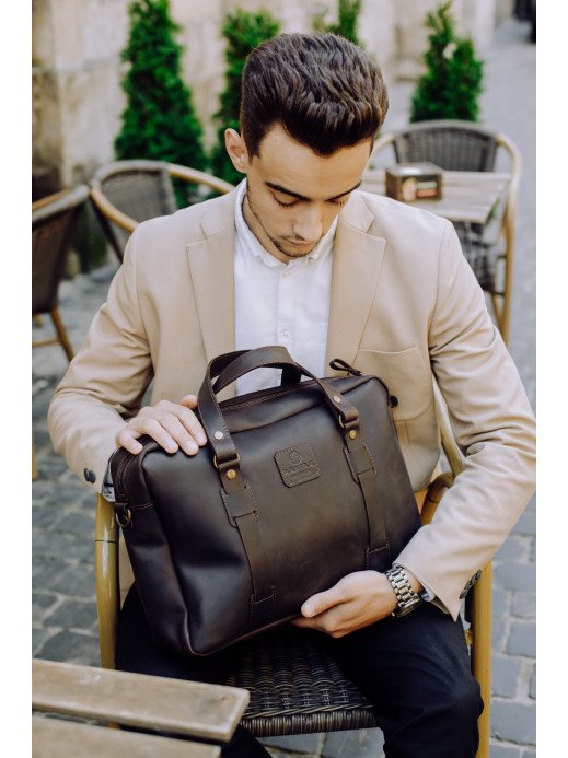 Чоловіча шкіряна сумка "Денвер" у вінтажному коричневому Чоловіча шкіряна сумка "Денвер" у вінтажному коричневому