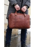 Чоловіча шкіряна сумка "Денвер" у вінтажному коньячному Чоловіча шкіряна сумка "Денвер" у вінтажному коньячному