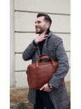 Чоловіча шкіряна сумка "Денвер" у вінтажному коньячному Чоловіча шкіряна сумка "Денвер" у вінтажному коньячному