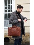 Чоловіча шкіряна сумка "Денвер" у вінтажному коньячному Чоловіча шкіряна сумка "Денвер" у вінтажному коньячному