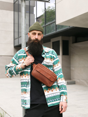 Leather bag "Kyiv" in vintage cognac