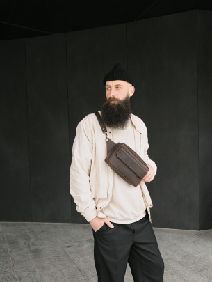 Leather bag "Kyiv" in vintage brown