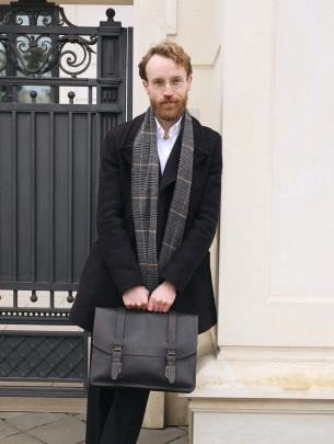 Чоловічий шкіряний портфель "Лондон" у вінтажному коричневий 