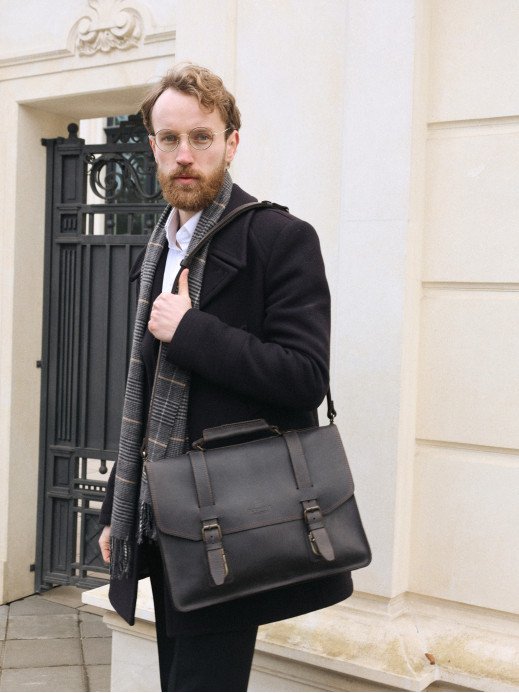 Чоловічий шкіряний портфель "Лондон" у вінтажному коричневий Чоловічий шкіряний портфель "Лондон" у вінтажному коричневий