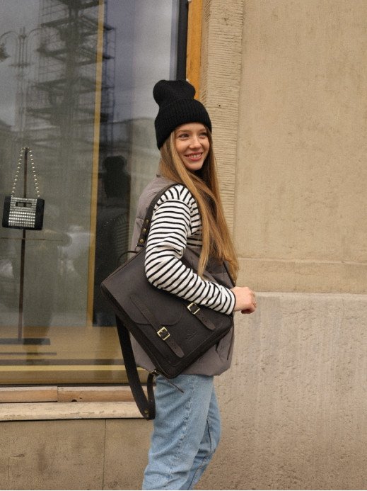 Жіночий шкіряний рюкзак "Бруклін" вінтажний коричневий Жіночий шкіряний рюкзак "Бруклін" вінтажний коричневий