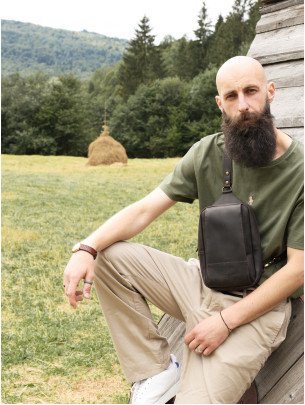 Чоловіча шкіряна сумка "Люксембург" у вінтажному коричневому