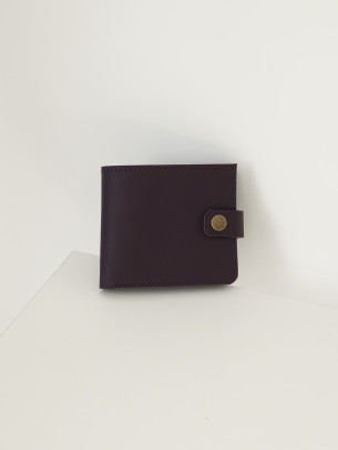 Шкіряний міні-гаманець з монетницею у фіолетовому класичному