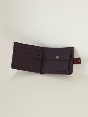 Leather mini-wallet in violet classic