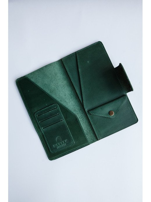 Шкіряний тревел-кейс у вінтажному зеленому 