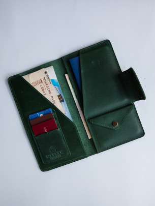 Шкіряний тревел-кейс у вінтажному зеленому 