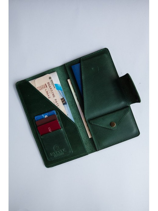 Шкіряний тревел-кейс у вінтажному зеленому 