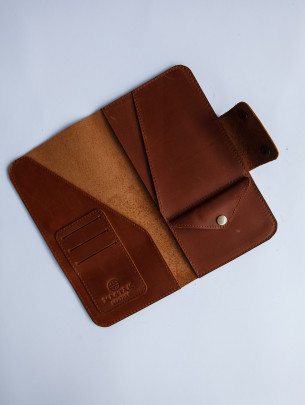 Шкіряний тревел-кейс у вінтажному коньячному 