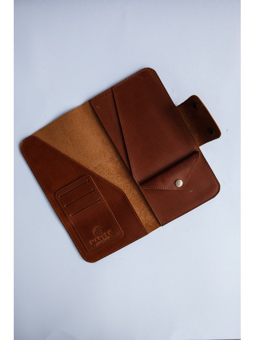 Шкіряний тревел-кейс у вінтажному коньячному 