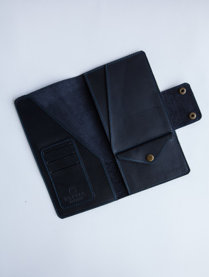 Шкіряний тревел-кейс у вінтажному синьому