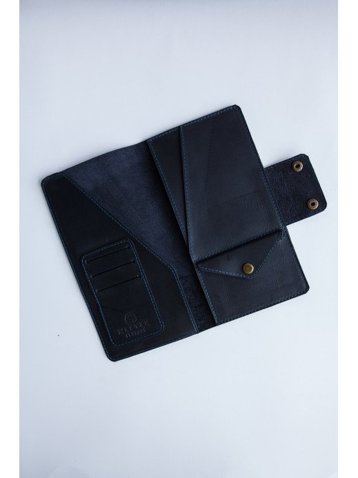 Шкіряний тревел-кейс у вінтажному синьому