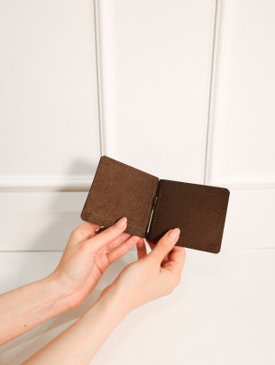 Шкіряний гаманець із затискачем вінтажний коричневий